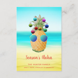 Season's Aloha Christmas Pineapple Card