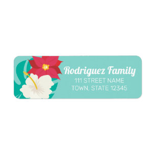 Season's Aloha   Hawaiian Address Labels