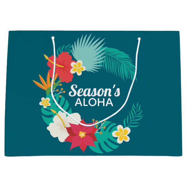 Season's Aloha Hawaiian Large Gift Bag (Front)