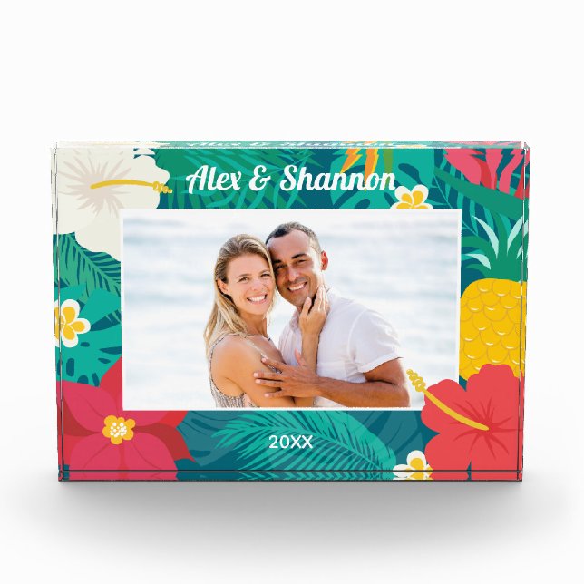 Season's Aloha Hawaiian Photo Block (Front)