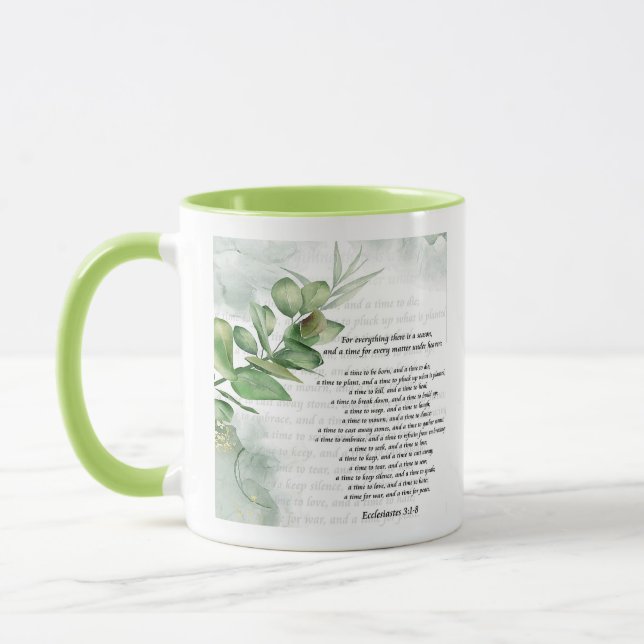 Seasons and time greenery  mug (Left)