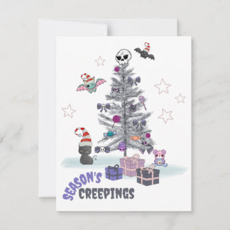 Season's Creepings Cute Pastel Goth Christmas Card