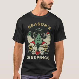Seasons Creepings Fun Halloween Christmas Graphic T-Shirt