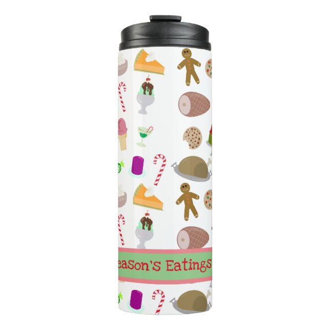 Seasons Eatings Fun Holiday Foods Pattern Art  Thermal Tumbler (Front)