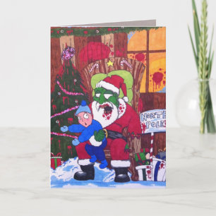 Season's Eatings Zombie Santa Holiday Card