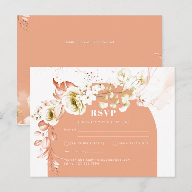 Seasons Fall Earthen Mix Boho Floral Wedding Postcard (Front/Back)