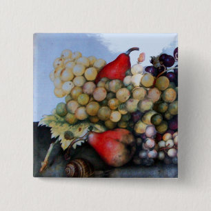 SEASON'S FRUITS 1 - GRAPES AND PEARS 15 CM SQUARE BADGE