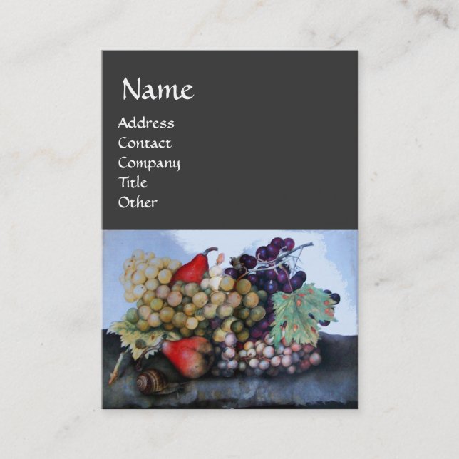 SEASON'S FRUITS 1 - GRAPES AND PEARS BUSINESS CARD (Front)