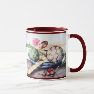 SEASON'S FRUITS 4- ARTICHOKES, ROSE & STRAWBERRIES MUG