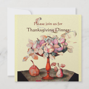 SEASON'S FRUITS 5 Thanksgiving Dinner Party gold Invitation