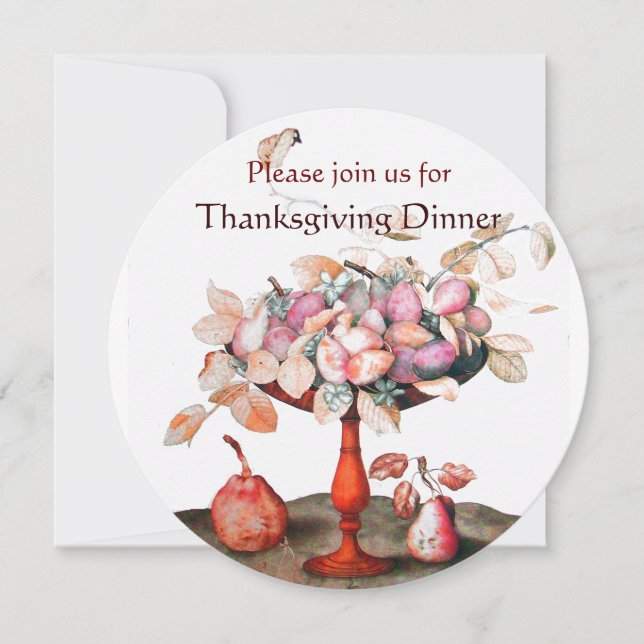 SEASON'S FRUITS 5 Thanksgiving Dinner Party Invitation (Front)