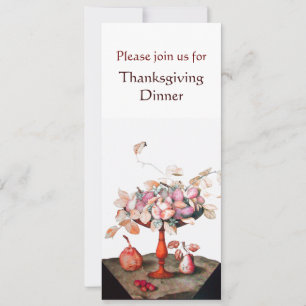 SEASON'S FRUITS 5 Thanksgiving Dinner Party white Invitation