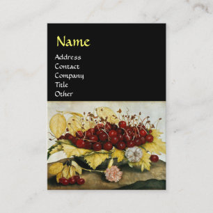 SEASON'S FRUITS / CHERRIES AND CARNATIONS BUSINESS CARD