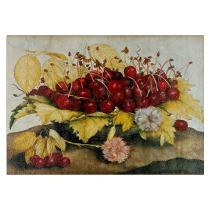 SEASON'S FRUITS / CHERRIES AND CARNATIONS CUTTING BOARD