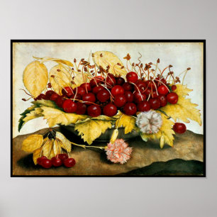 SEASON'S FRUITS / CHERRIES AND CARNATIONS POSTER