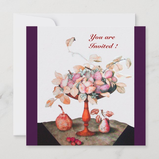SEASON'S FRUITS  / FLOWERS ,PRUNES, AND LEAVES INVITATION (Front)