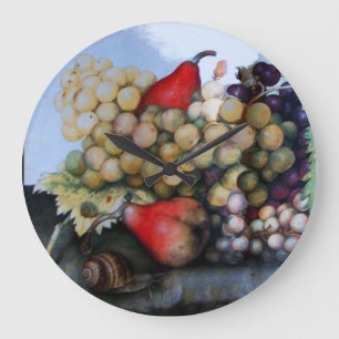 SEASON'S FRUITS / GRAPES AND PEARS LARGE CLOCK