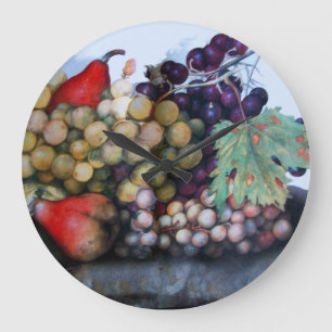 SEASON'S FRUITS / GRAPES AND PEARS LARGE CLOCK