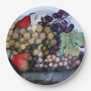 SEASON'S FRUITS ,GRAPES AND PEARS  PAPER PLATE