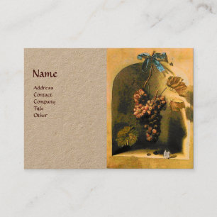 SEASON'S FRUITS HANGED GRAPES Rustic Kraft Paper Business Card