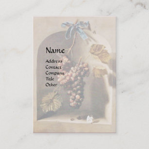 SEASON'S FRUITS HANGED GRAPES Rustic Yellow Brown Business Card