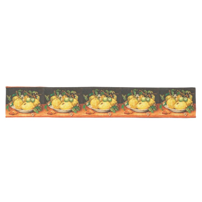 SEASON'S FRUITS LEMONS AND WHITE FLOWERS LONG TABLE RUNNER (Horizontal)
