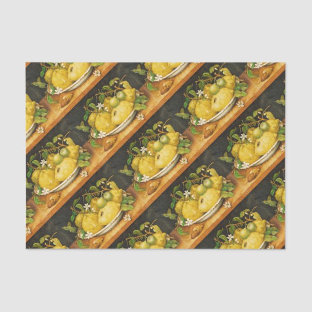 SEASON'S FRUITS LEMONS AND WHITE FLOWERS TISSUE PAPER (Front)