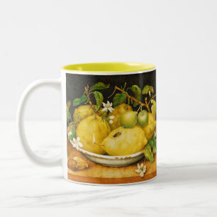 SEASON'S FRUITS,LEMONS LEMON FLOWERS Yellow Two-Tone Coffee Mug