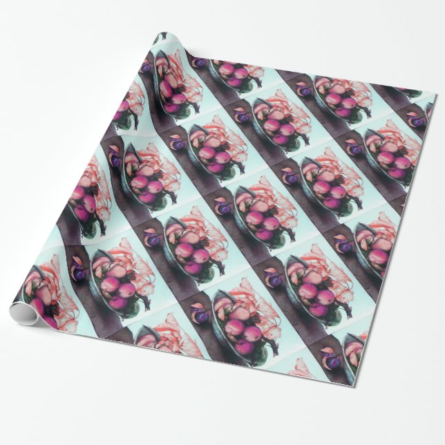 SEASON'S FRUITS / PEACHES AND PRUNES WRAPPING PAPER (Unrolled)