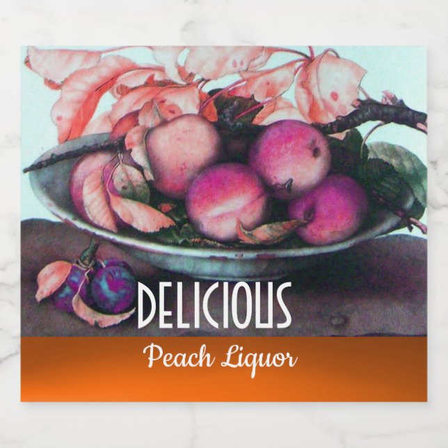 SEASON'S FRUITS / PEACHES Peach Liqueur Liquor Bottle Label (Single Label)
