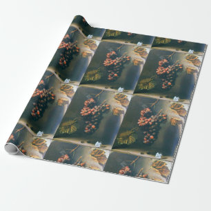 SEASON'S FRUITS -PROSPERITY HANGED GRAPES Rustic Wrapping Paper