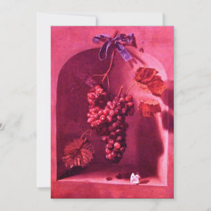 SEASON'S FRUITS - PROSPERITY ,pink red brown Invitation