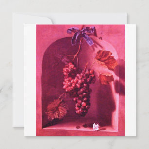 SEASON'S FRUITS - PROSPERITY ,pink red white Invitation