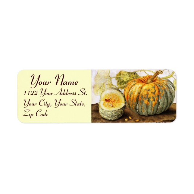 SEASON'S FRUITS  / PUMPKINS RETURN ADDRESS LABEL (Front)
