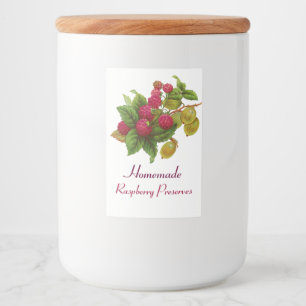 SEASON'S FRUITS / RASPBERRIES Preserves White Food Label