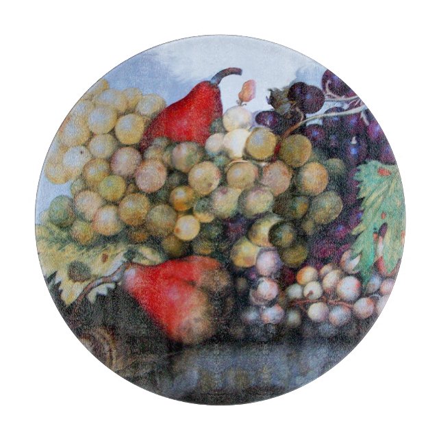 SEASON'S FRUITS / RED WHITE GRAPES AND PEARS CUTTING BOARD (Front)