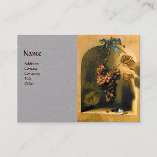 SEASON'S FRUITS RUSTIC HANGED GRAPES Grey Paper Business Card