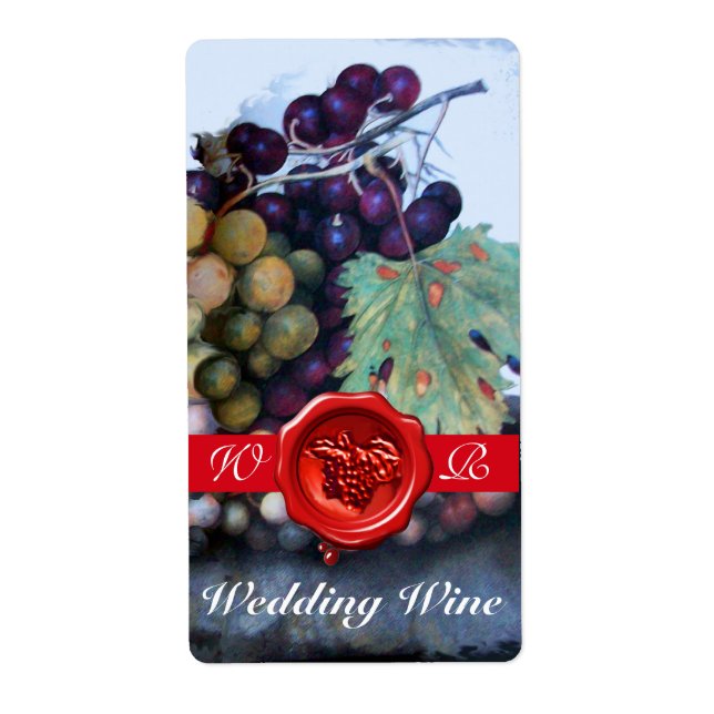 SEASON'S FRUITS WEDDING WINE RED WAX SEAL MONOGRAM (Front)