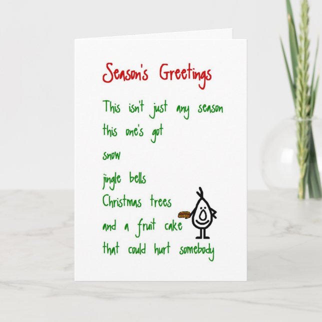 Season's Greeting - a (bad) Christmas Poem Holiday Card (Front)