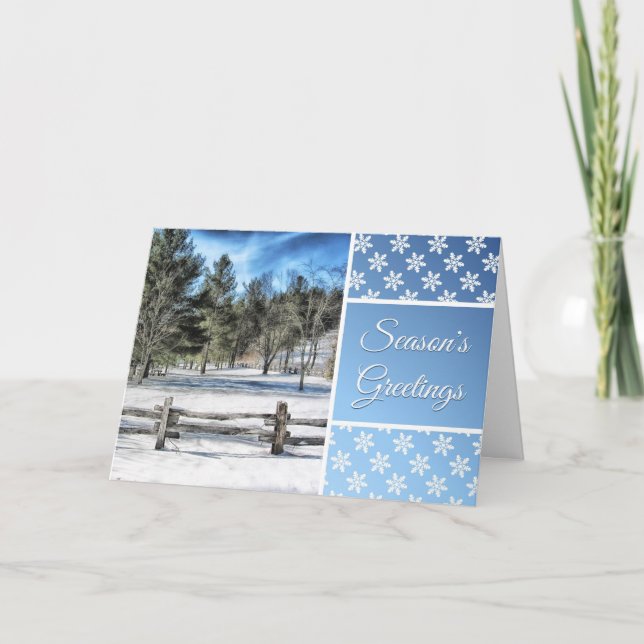 Season's Greeting Card With Beautiful Winter Scene (Front)
