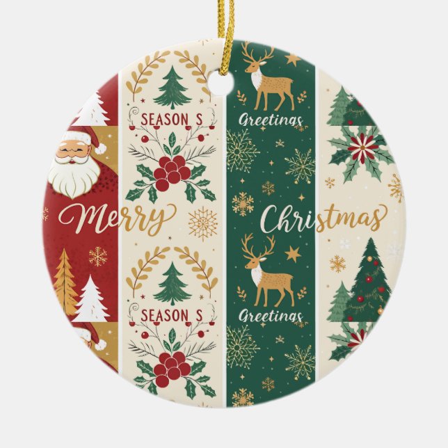 Season's Greeting  Ceramic Ornament (Front)