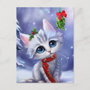 Season's Greeting Christmas Tree Snow Holiday Postcard