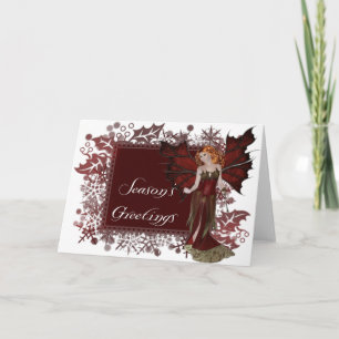 Season's Greeting Dark Fairy Fantasy Greeting Card