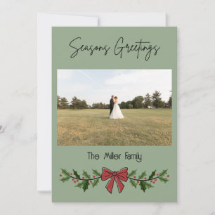 Seasons Greeting Garland and Mistletoe Invitation