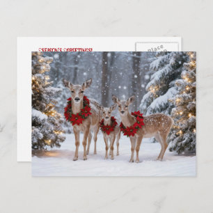 Seasons Greeting Holiday Deer Wreaths