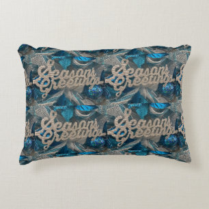 ***SEASONS GREETING*** WITH SILVER BACK DECORATIVE CUSHION