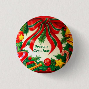 Seasons Greetings_ 3 Cm Round Badge