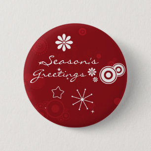 Season's Greetings 6 Cm Round Badge