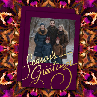Season's Greetings and Your Photo Foil Holiday Card