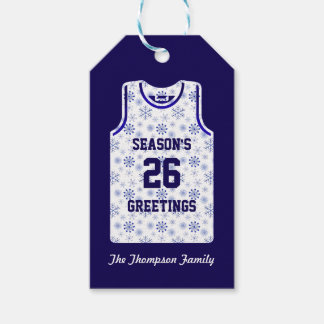 Season's Greetings Basketball Snowflake Gift Tags